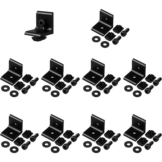 10x Befestigungsmaterial Winkel Befestigung 20x20-VORXEON Raster Streben Nut6 M5 Aluprofil Aluminium Winkelverbinder für DIY-Projekte 3D-Drucker CNC, Silber(25x25x18mm)