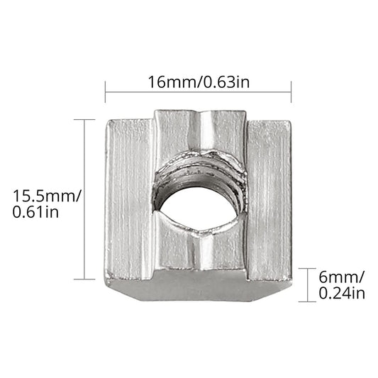 Vorxeon 3030 Sliding Nut 8 for Aluminium Profile Extrusion Slot Set M8 Pack of 50