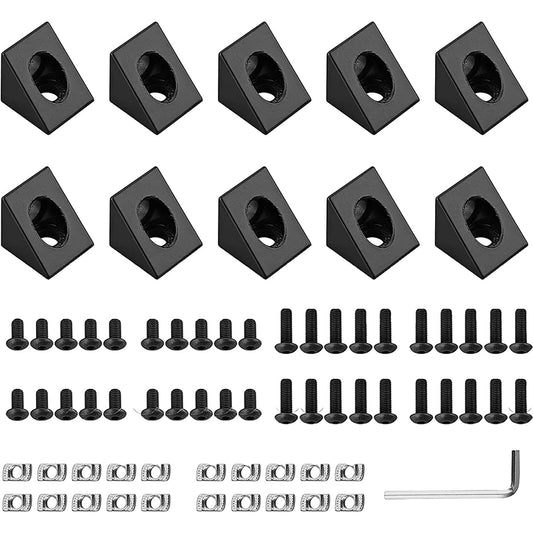 10 x Sharp Angle Connectors – Vorxeon Corner Bracket with M5 x 16 & M5 x 10 Screws for 6 mm Slotted Aluminium Extrusion Profile 2020 Series Aluminium Extrusion Profile, 3D Printers, DIY Projects