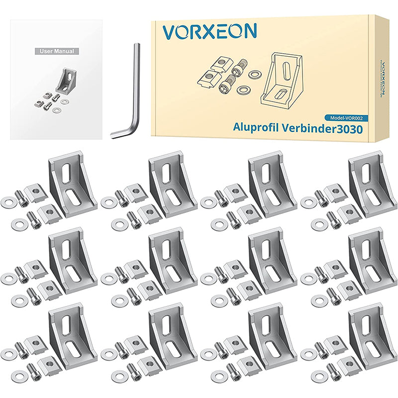 Vorxeon 3030 Grid Struts Nut8 Aluminium Silver (35 x 35 x 28 mm)