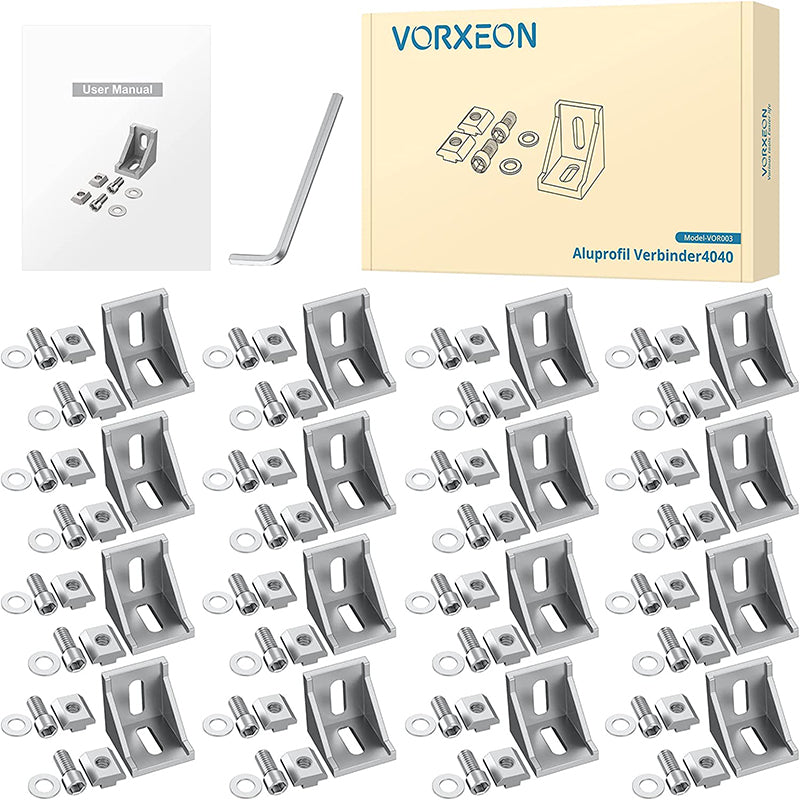 Vorxeon 4040 4080 Grid Braces Nut8 Aluminium Silver (39 x 39 x 35 mm)