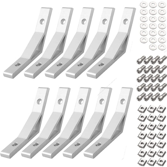 10 x Angle Connectors 135° Corner Angle Mounting Material, Vorxeon Aluminium Profile 2020 Aluminium Corner Bracket Profile Corner Connector Inner Angle M6 x 12 for 3D Prints Aluminium Frame Structures